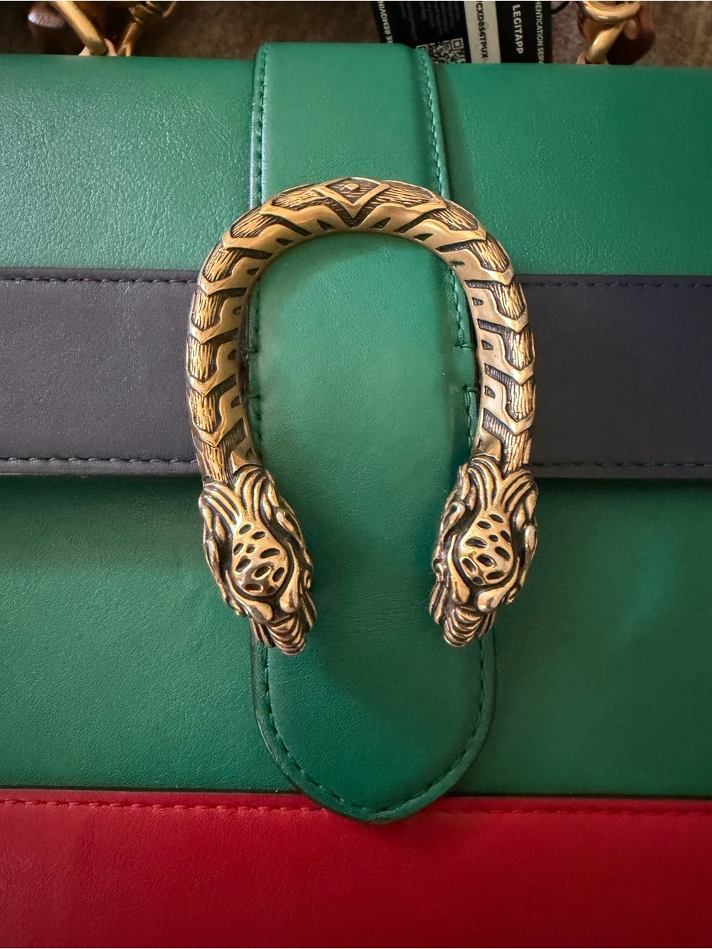 Gucci Moon Calfskin Web Medium Dionysus Bamboo Top Handle Bag - Picture 8 of 16
